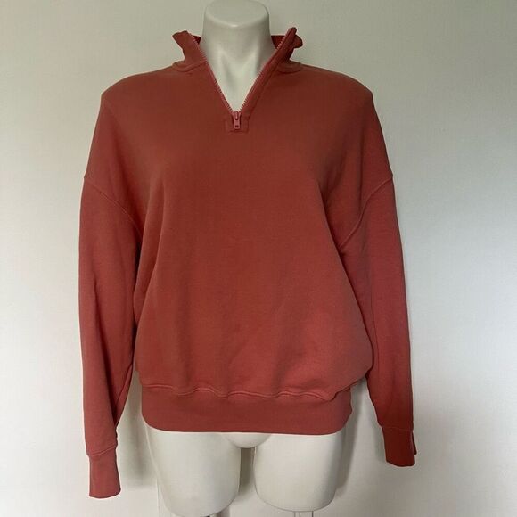 ATM Anthony Thomas Melillo French Terry quarter zip oversized pullover sweatshir - Picture 7 of 11